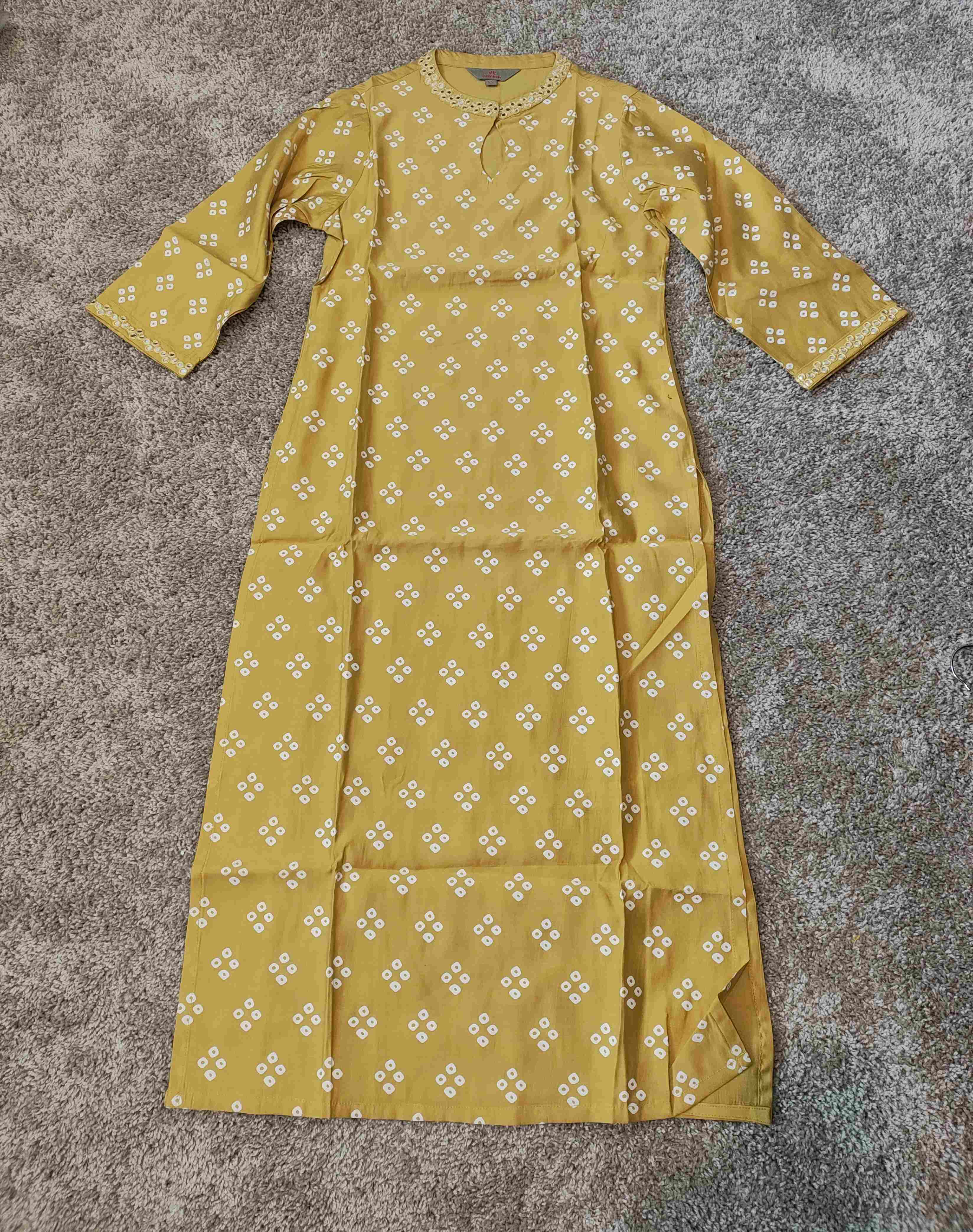 Viscose 3-Piece Kurti Set in Mustard Yellow