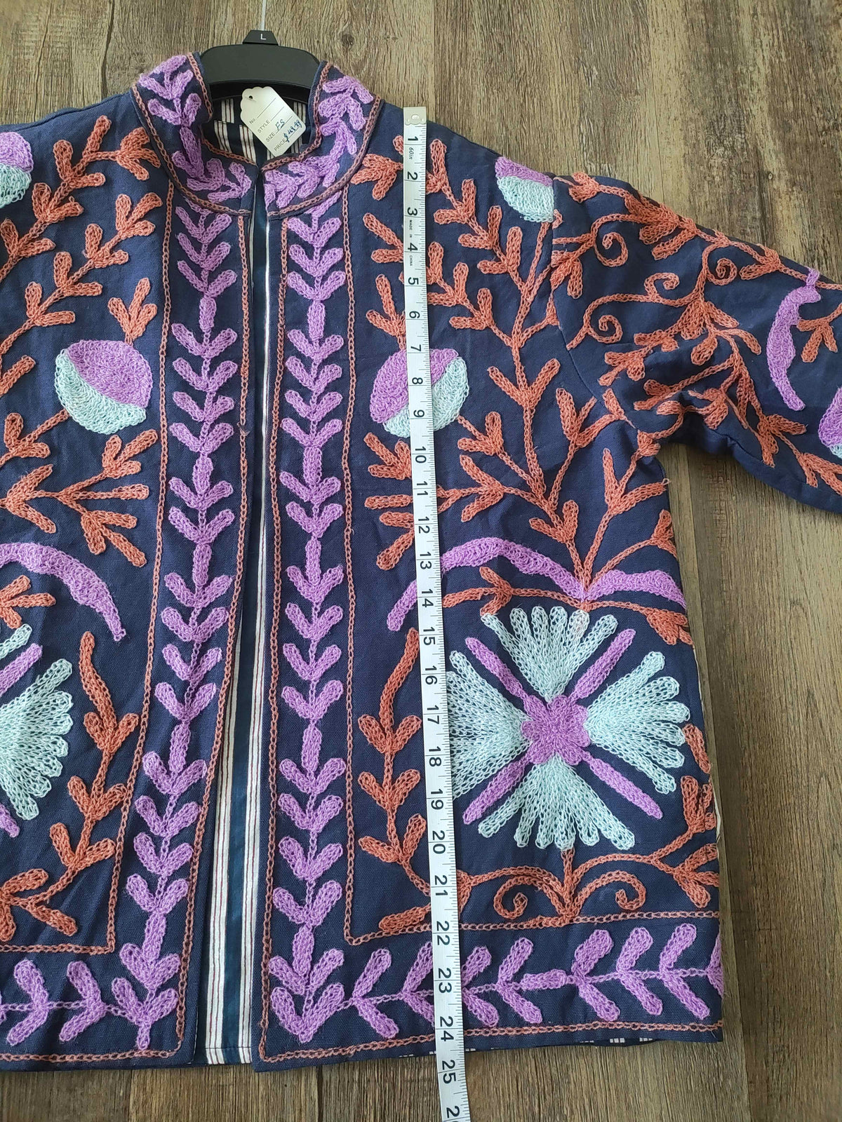 Navy Blue Suzani Hand Embroidered Jacket