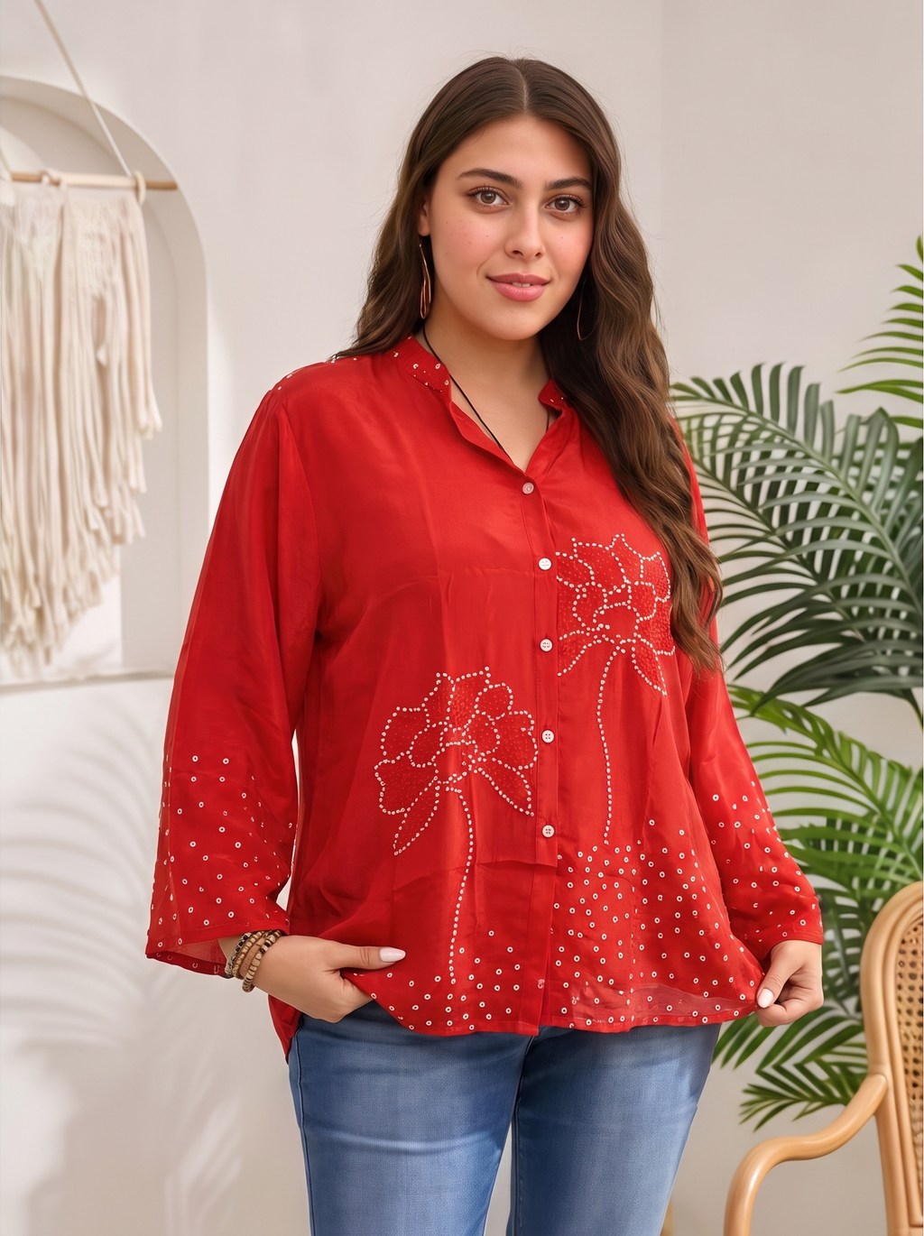 Crepe silk top
