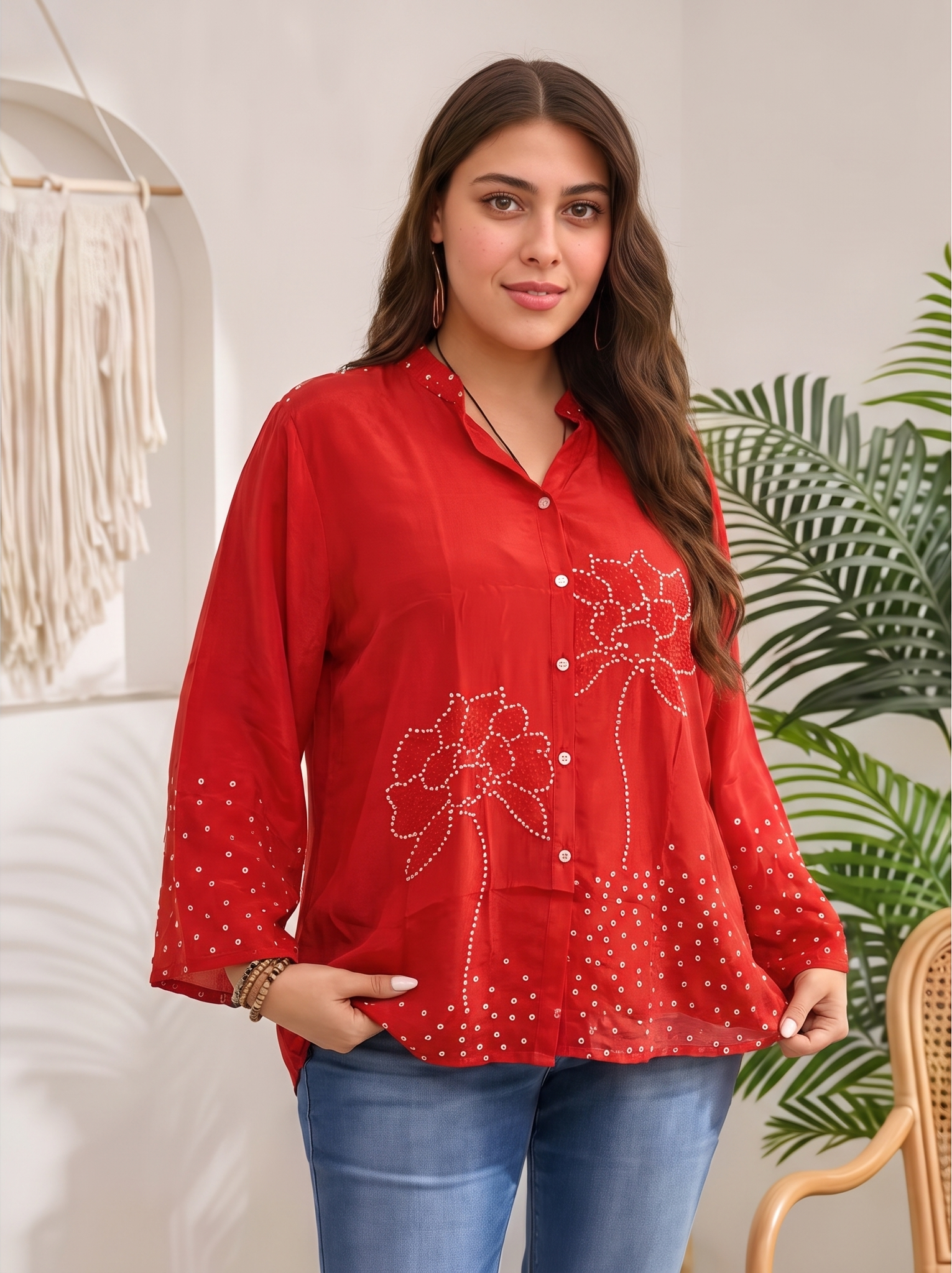 Crepe silk top