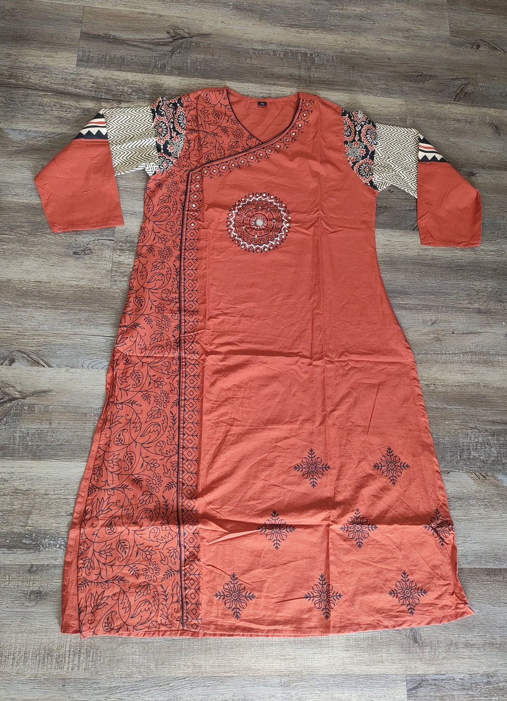 Handblock Dupatta set, Angrakha