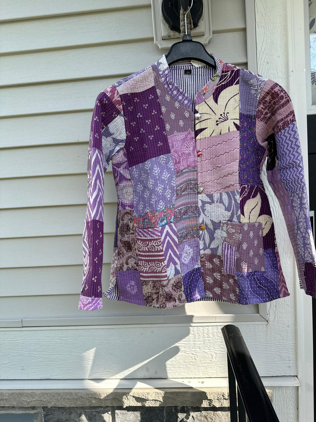 Lavender Patchwork Kantha Quilted Jacket