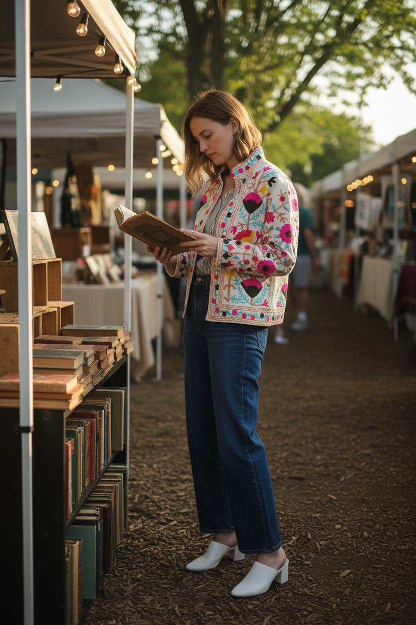The Embroidered Bloom Jacket - Vintage street fair