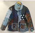 Indigo Patchwork jacket with long sleeves