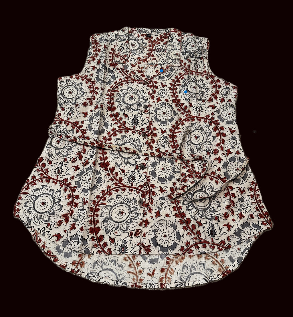 Kalamkari Cotton Sleeveless Top
