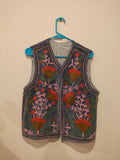 Floral Embroidered Velvet Vest